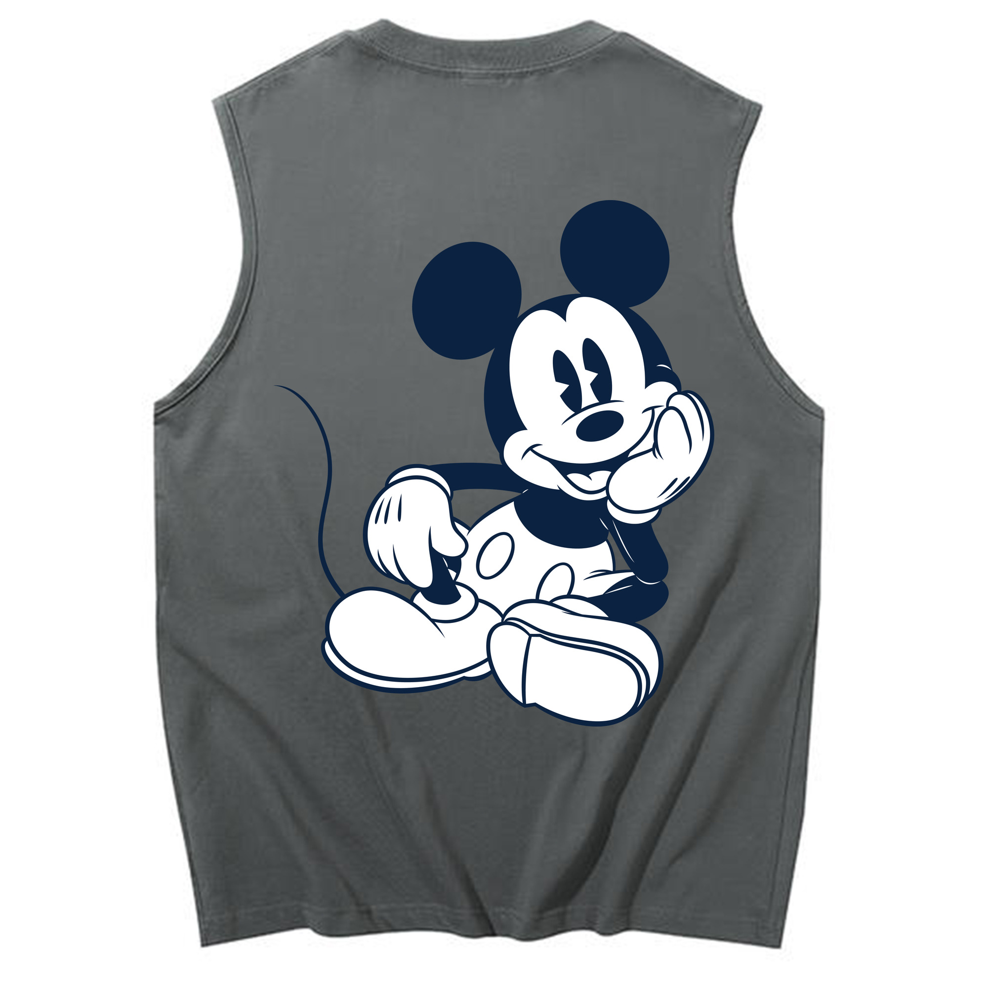 ミッキーマウス Mickey Mouse コットン100％タンクトップ（背面プリント）